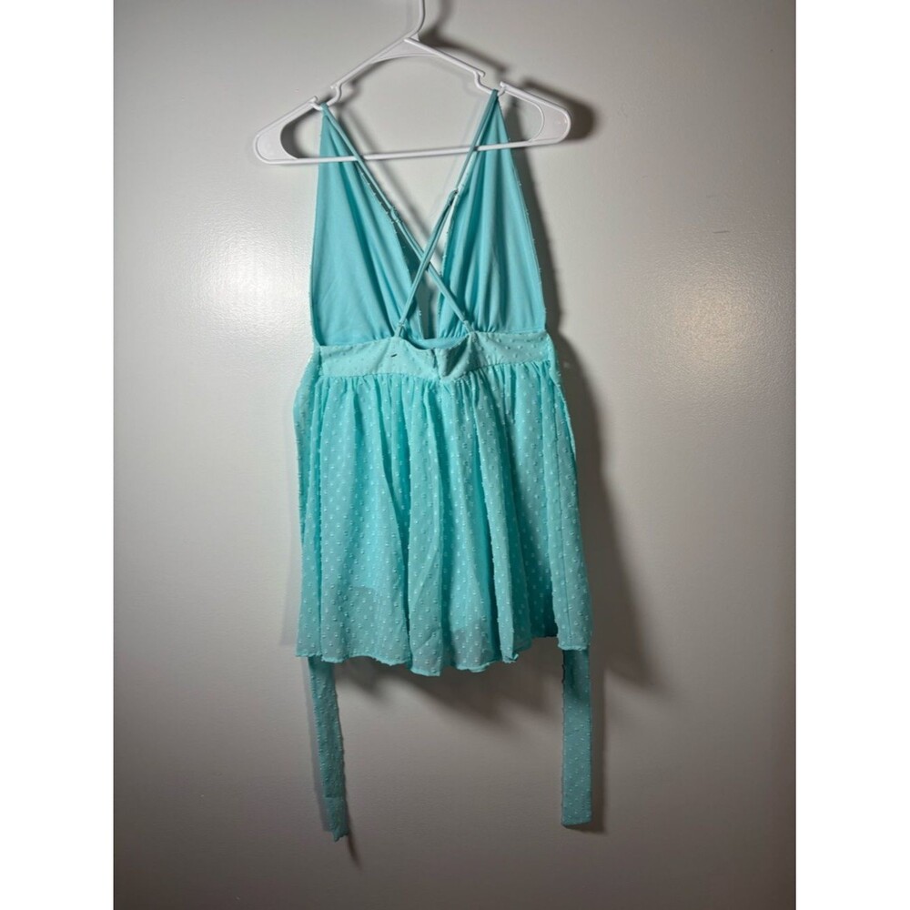 Lucy in the Sky Light Aqua Dot Chiffon Dress - Picture 5 of 10